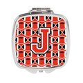 Carolines Treasures Letter J Football Scarlet and Grey Compact Mirror CJ1067-JSCM